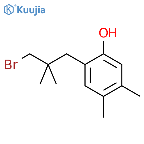 2-(3-bromo-2,2-dimethylpropyl)-4,5-dimethylphenol structure
