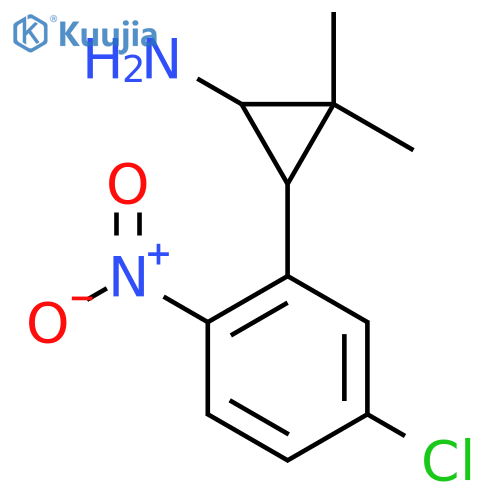 3-(5-chloro-2-nitrophenyl)-2,2-dimethylcyclopropan-1-amine structure