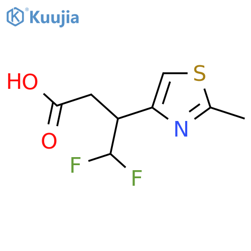 4,4-difluoro-3-(2-methyl-1,3-thiazol-4-yl)butanoic acid structure