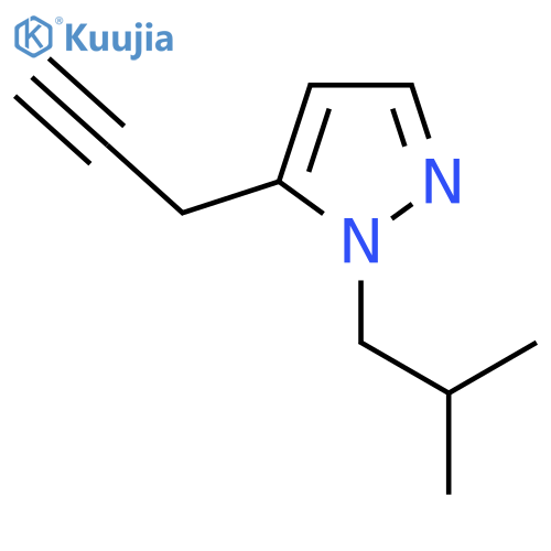 1-(2-methylpropyl)-5-(prop-2-yn-1-yl)-1H-pyrazole structure