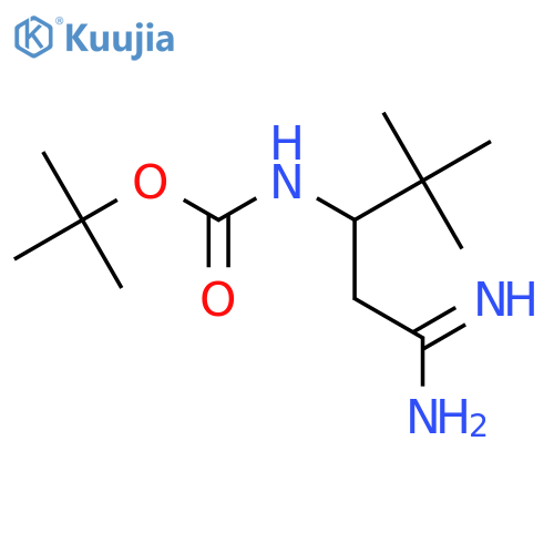 tert-butyl N-(1-carbamimidoyl-3,3-dimethylbutan-2-yl)carbamate structure