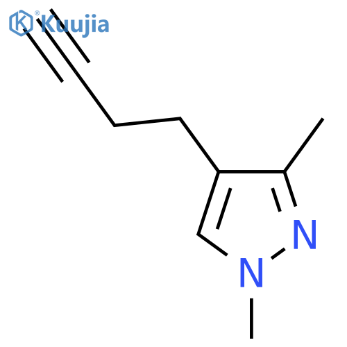 4-(but-3-yn-1-yl)-1,3-dimethyl-1H-pyrazole structure