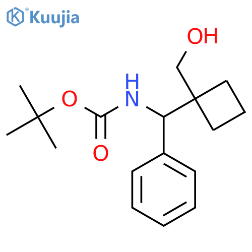 tert-butyl N-{1-(hydroxymethyl)cyclobutyl(phenyl)methyl}carbamate structure