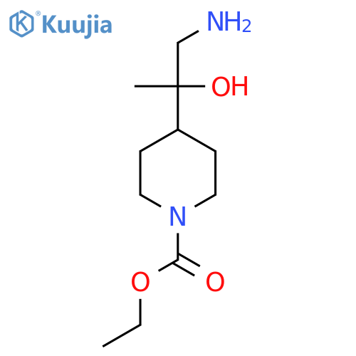ethyl 4-(1-amino-2-hydroxypropan-2-yl)piperidine-1-carboxylate structure