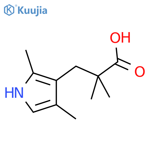 3-(2,4-dimethyl-1H-pyrrol-3-yl)-2,2-dimethylpropanoic acid structure