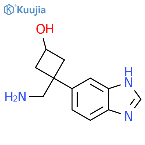 3-(aminomethyl)-3-(1H-1,3-benzodiazol-5-yl)cyclobutan-1-ol structure