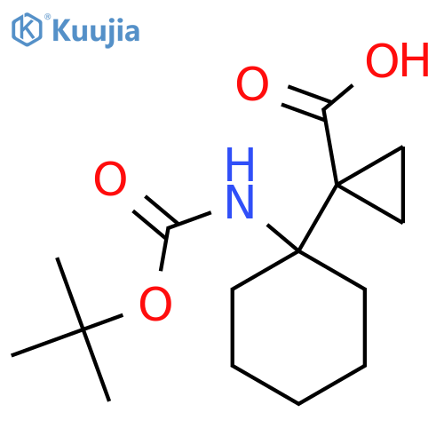 1-(1-{(tert-butoxy)carbonylamino}cyclohexyl)cyclopropane-1-carboxylic acid structure