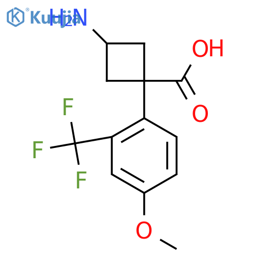 3-amino-1-4-methoxy-2-(trifluoromethyl)phenylcyclobutane-1-carboxylic acid structure