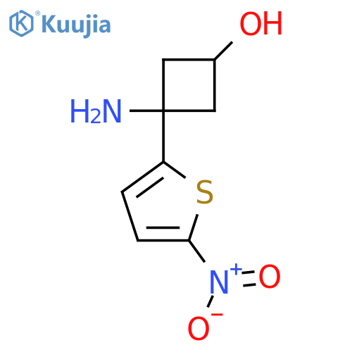 3-Amino-3-(5-nitrothiophen-2-yl)cyclobutan-1-ol structure
