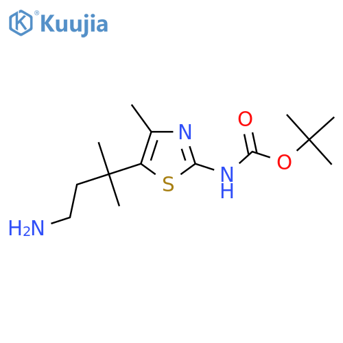 tert-butyl N-5-(4-amino-2-methylbutan-2-yl)-4-methyl-1,3-thiazol-2-ylcarbamate structure