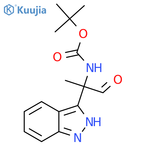 tert-butyl N-2-(1H-indazol-3-yl)-1-oxopropan-2-ylcarbamate structure