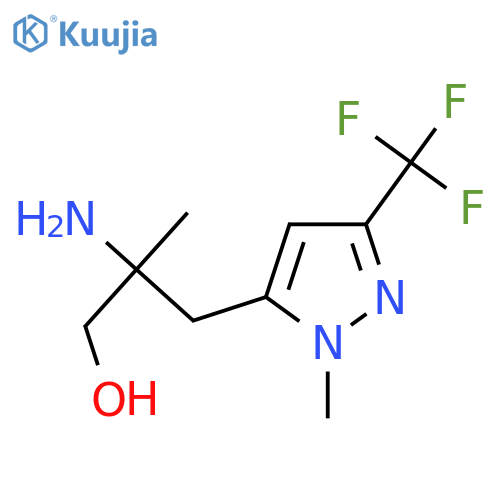 2-amino-2-methyl-3-1-methyl-3-(trifluoromethyl)-1H-pyrazol-5-ylpropan-1-ol structure
