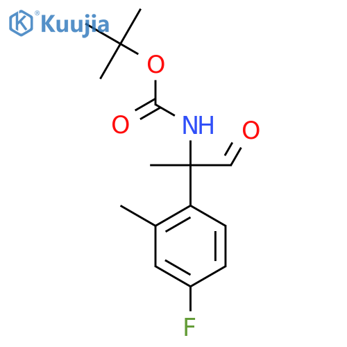 tert-butyl N-[2-(4-fluoro-2-methylphenyl)-1-oxopropan-2-yl]carbamate structure