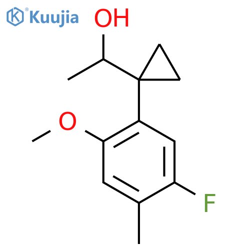 1-1-(5-fluoro-2-methoxy-4-methylphenyl)cyclopropylethan-1-ol structure