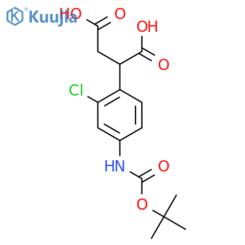 2-(4-{(tert-butoxy)carbonylamino}-2-chlorophenyl)butanedioic acid structure