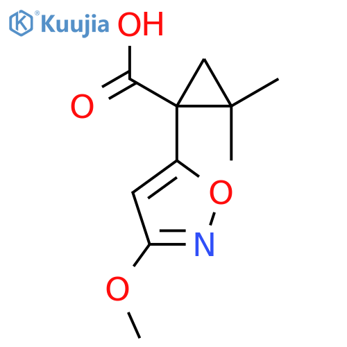 1-(3-methoxy-1,2-oxazol-5-yl)-2,2-dimethylcyclopropane-1-carboxylic acid structure