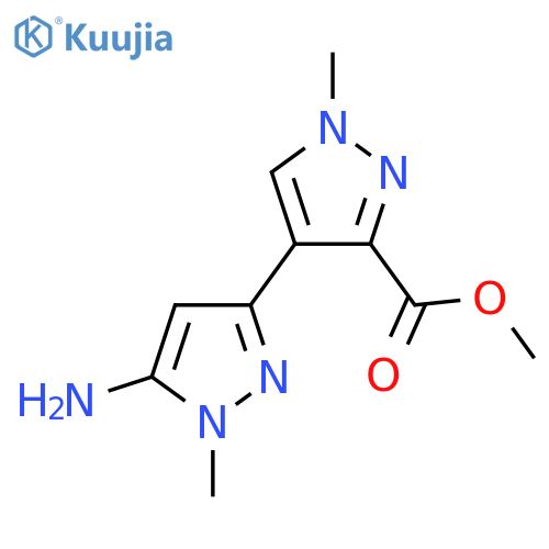 methyl 4-(5-amino-1-methyl-1H-pyrazol-3-yl)-1-methyl-1H-pyrazole-3-carboxylate structure