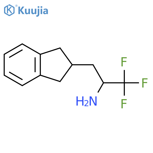 3-(2,3-dihydro-1H-inden-2-yl)-1,1,1-trifluoropropan-2-amine structure