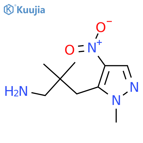 2,2-dimethyl-3-(1-methyl-4-nitro-1H-pyrazol-5-yl)propan-1-amine structure