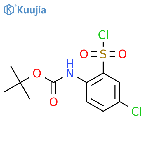 tert-butyl N-4-chloro-2-(chlorosulfonyl)phenylcarbamate structure