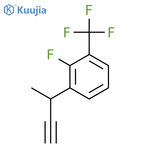 1-(but-3-yn-2-yl)-2-fluoro-3-(trifluoromethyl)benzene structure