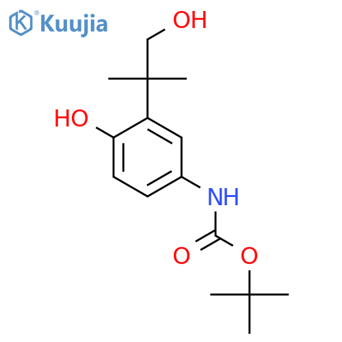 tert-butyl N-4-hydroxy-3-(1-hydroxy-2-methylpropan-2-yl)phenylcarbamate structure