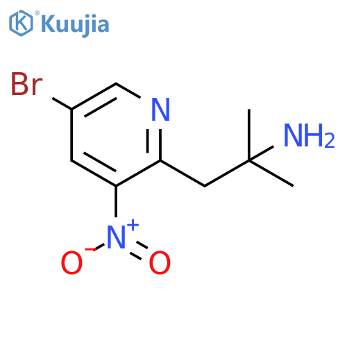 1-(5-bromo-3-nitropyridin-2-yl)-2-methylpropan-2-amine structure