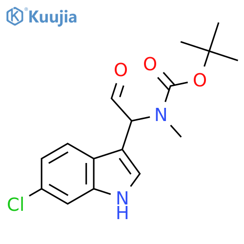 tert-butyl N-1-(6-chloro-1H-indol-3-yl)-2-oxoethyl-N-methylcarbamate structure