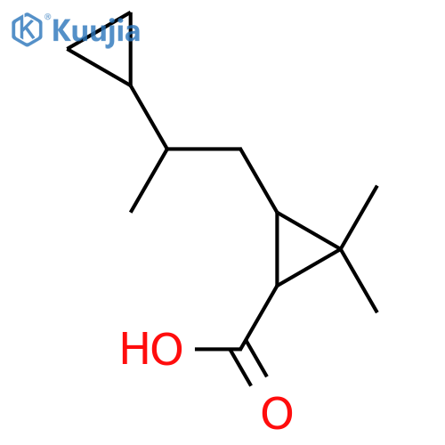 3-(2-cyclopropylpropyl)-2,2-dimethylcyclopropane-1-carboxylic acid structure