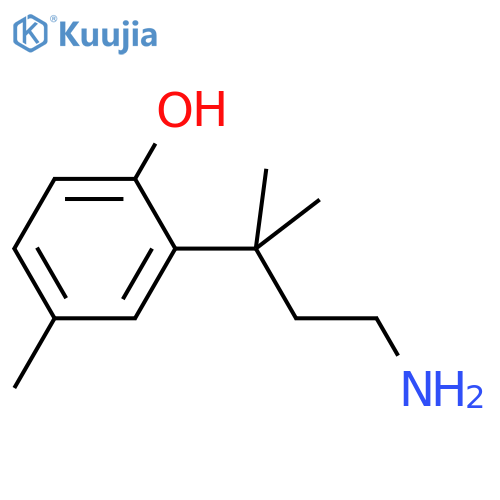 2-(4-amino-2-methylbutan-2-yl)-4-methylphenol structure