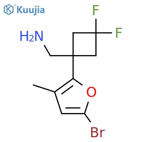 1-(5-bromo-3-methylfuran-2-yl)-3,3-difluorocyclobutylmethanamine structure