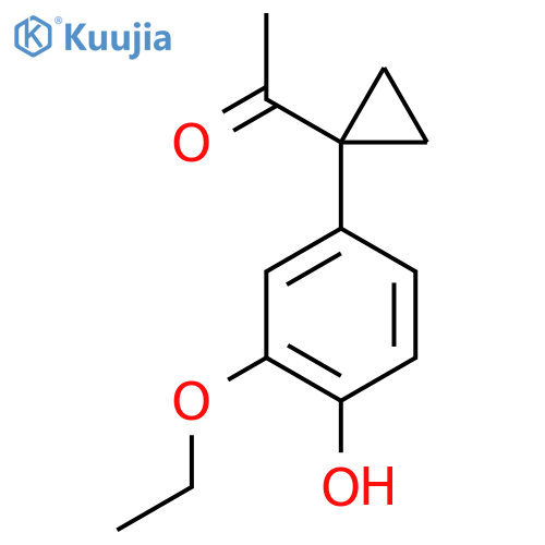 1-1-(3-ethoxy-4-hydroxyphenyl)cyclopropylethan-1-one structure