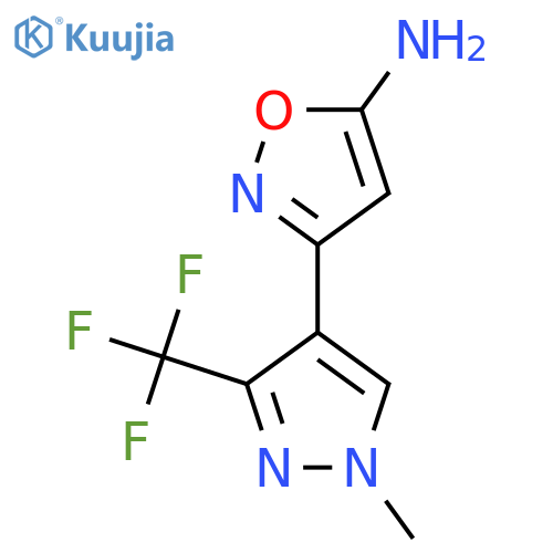 3-1-methyl-3-(trifluoromethyl)-1H-pyrazol-4-yl-1,2-oxazol-5-amine structure