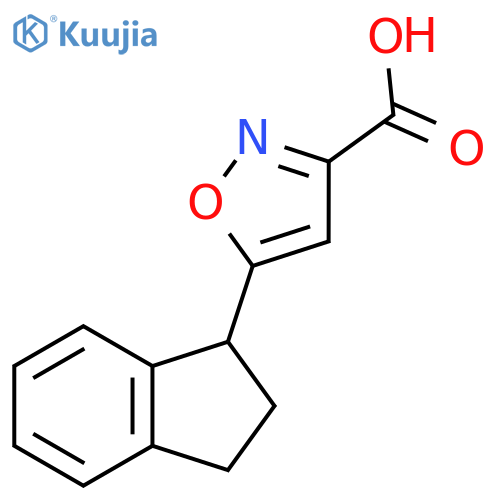 5-(2,3-dihydro-1H-inden-1-yl)-1,2-oxazole-3-carboxylic acid structure