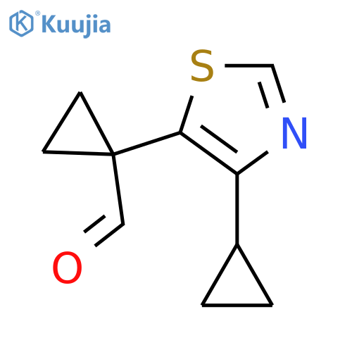 1-(4-cyclopropyl-1,3-thiazol-5-yl)cyclopropane-1-carbaldehyde structure