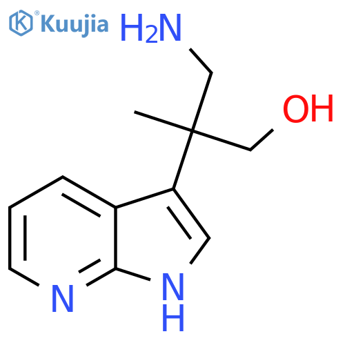 3-amino-2-methyl-2-{1H-pyrrolo2,3-bpyridin-3-yl}propan-1-ol structure