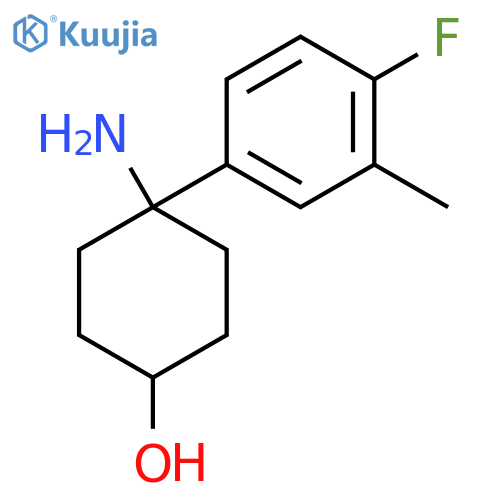 4-amino-4-(4-fluoro-3-methylphenyl)cyclohexan-1-ol structure