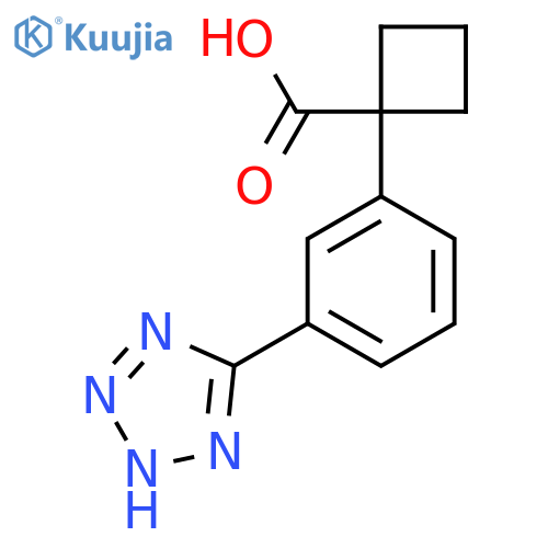 1-3-(1H-1,2,3,4-tetrazol-5-yl)phenylcyclobutane-1-carboxylic acid structure