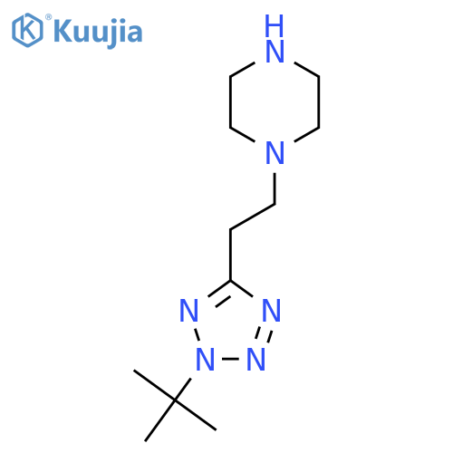 1-2-(2-tert-butyl-2H-1,2,3,4-tetrazol-5-yl)ethylpiperazine structure