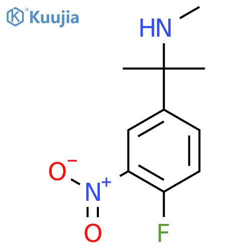 2-(4-fluoro-3-nitrophenyl)propan-2-yl(methyl)amine structure