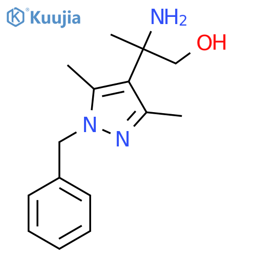 2-amino-2-(1-benzyl-3,5-dimethyl-1H-pyrazol-4-yl)propan-1-ol structure