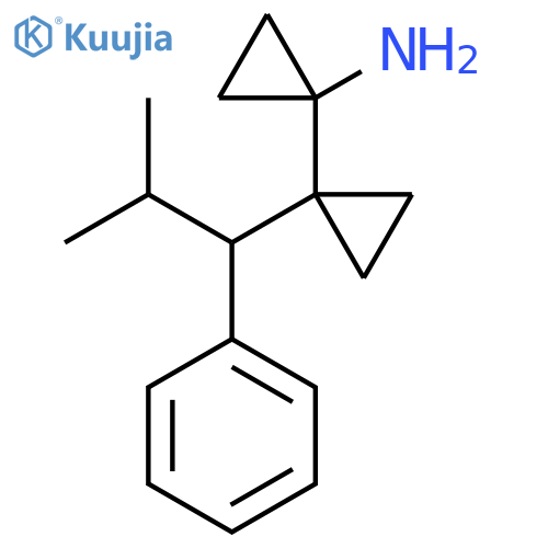 1-1-(2-methyl-1-phenylpropyl)cyclopropylcyclopropan-1-amine structure
