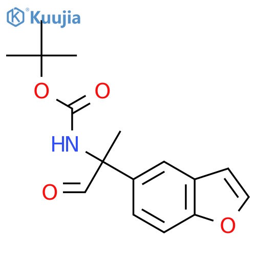 tert-butyl N-2-(1-benzofuran-5-yl)-1-oxopropan-2-ylcarbamate structure