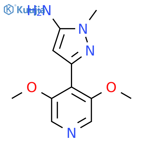 3-(3,5-dimethoxypyridin-4-yl)-1-methyl-1H-pyrazol-5-amine structure
