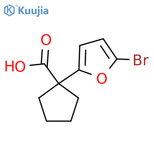 1-(5-bromofuran-2-yl)cyclopentane-1-carboxylic acid structure