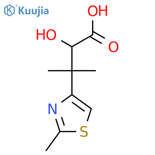 2-hydroxy-3-methyl-3-(2-methyl-1,3-thiazol-4-yl)butanoic acid structure