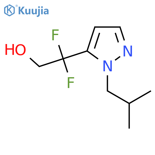 2,2-difluoro-2-1-(2-methylpropyl)-1H-pyrazol-5-ylethan-1-ol structure