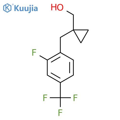 (1-{2-fluoro-4-(trifluoromethyl)phenylmethyl}cyclopropyl)methanol structure