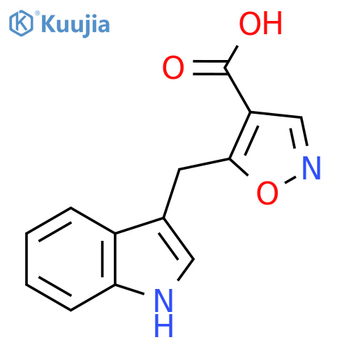 5-(1H-indol-3-yl)methyl-1,2-oxazole-4-carboxylic acid structure