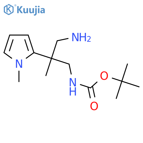 tert-butyl N-3-amino-2-methyl-2-(1-methyl-1H-pyrrol-2-yl)propylcarbamate structure